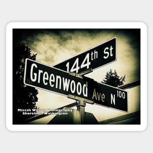 144th Street & Greenwood Avenue, Seattle, Washington by Mistah Wilson Sticker